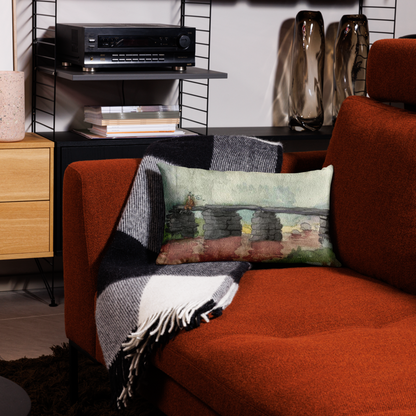 “The Bridge Between” Pillow featuring Adolf Hitler's 1910 landscape self-portrait