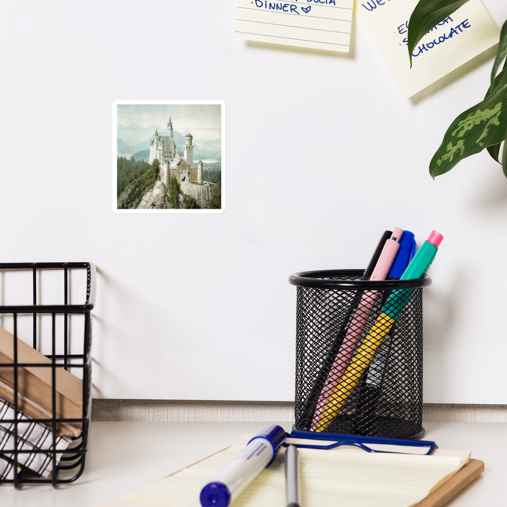 Schloss Neuschwanstein Castle Magnet, Artwork by Adolf Hitler