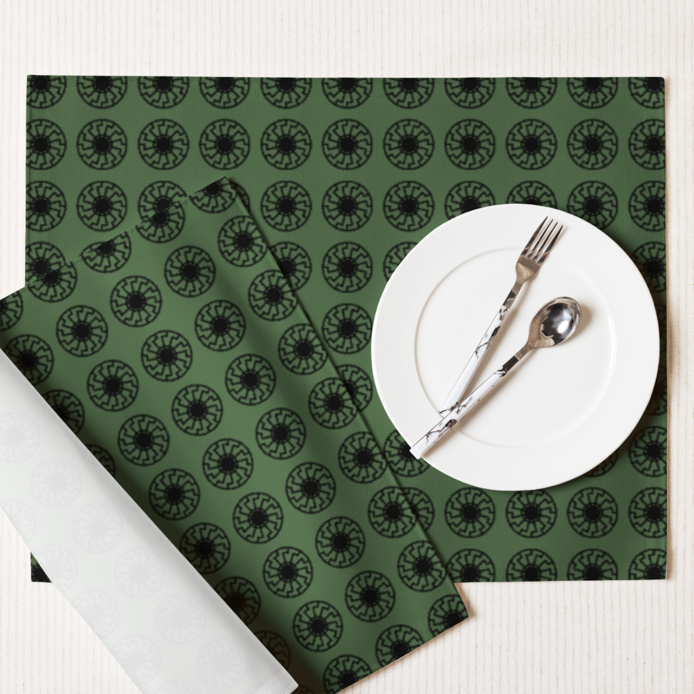 Black Sun Matrix Placemat Set