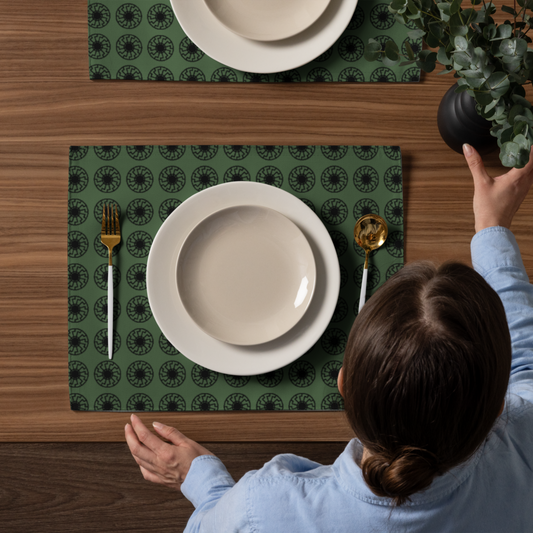Black Sun Matrix Placemat Set