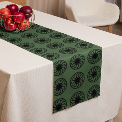 Axis of Elegance: Black Sun Matrix – Table Runner