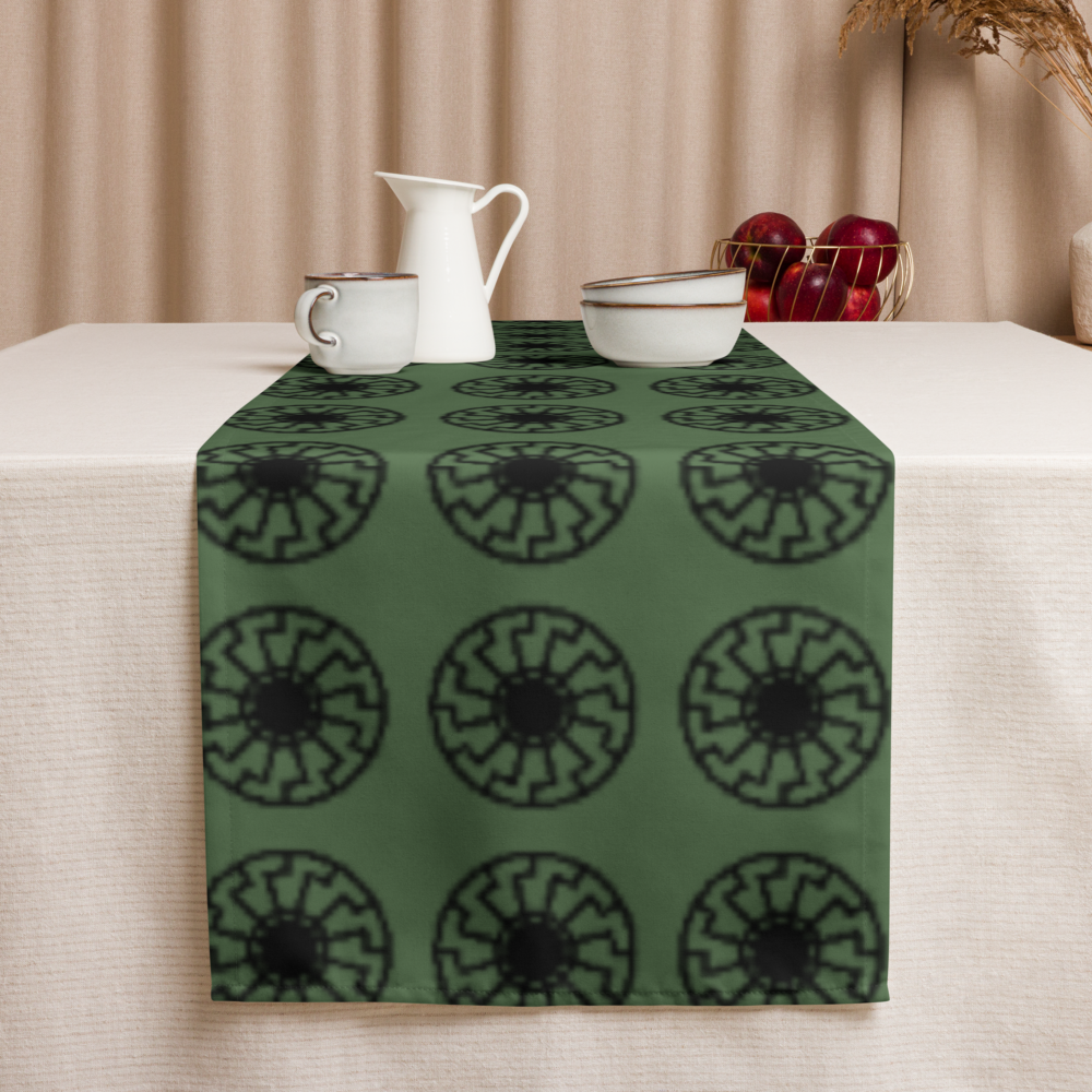 Axis of Elegance: Black Sun Matrix – Table Runner