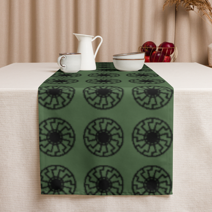 Axis of Elegance: Black Sun Matrix – Table Runner