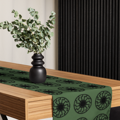 Axis of Elegance: Black Sun Matrix – Table Runner