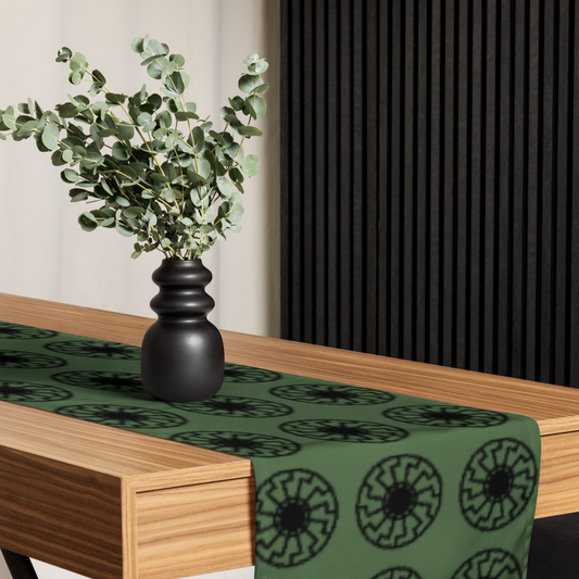 Axis of Elegance: Black Sun Matrix – Table Runner