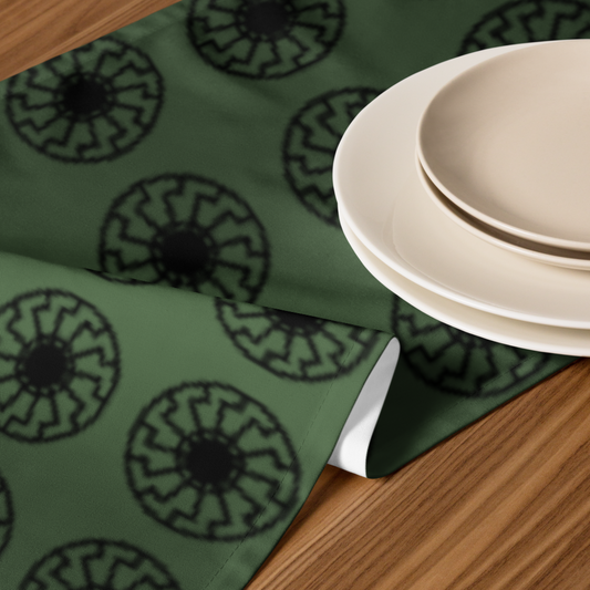 Axis of Elegance: Black Sun Matrix – Table Runner