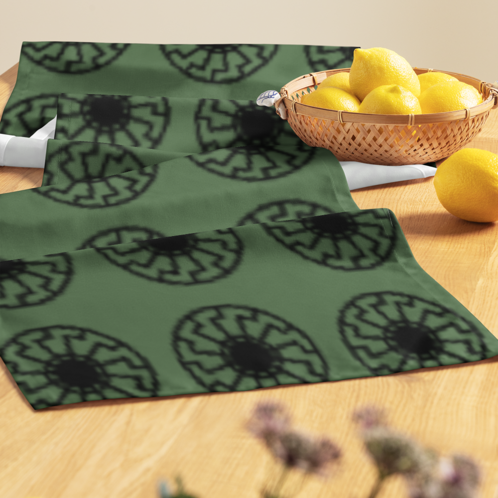 Axis of Elegance: Black Sun Matrix – Table Runner