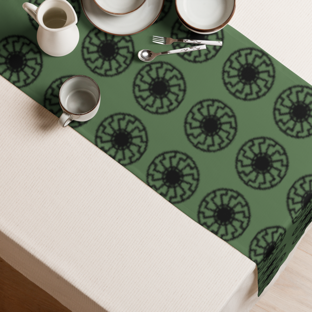 Axis of Elegance: Black Sun Matrix – Table Runner