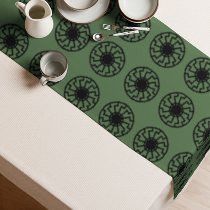 Axis of Elegance: Black Sun Matrix – Table Runner